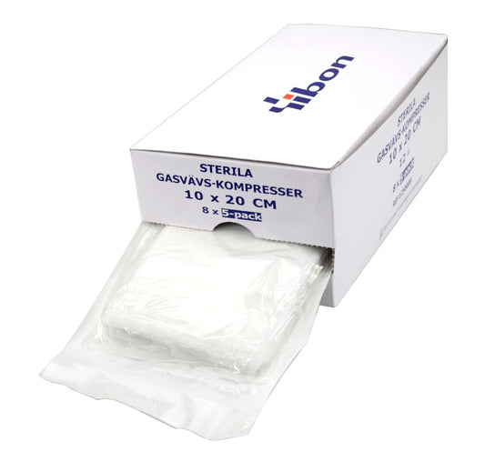 Kompress Gasväv Steril 5-pack 10 x 20cm 12-Lag / 40