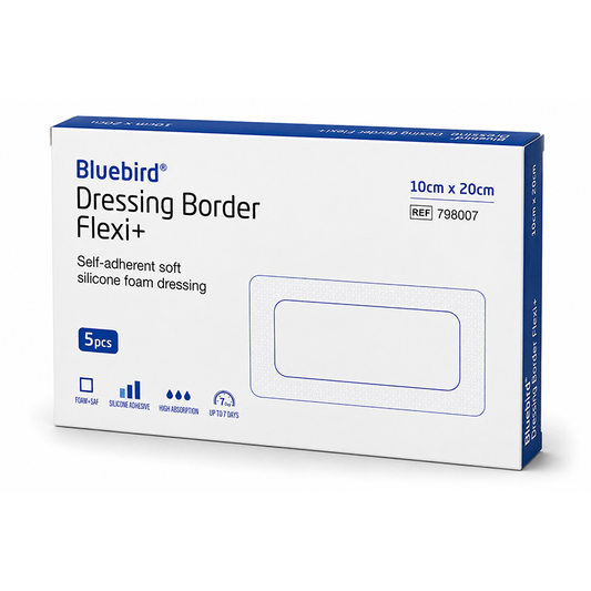 Bluebird Silicone Foam Dressing Border Flexi+ 10 x 20cm / 5