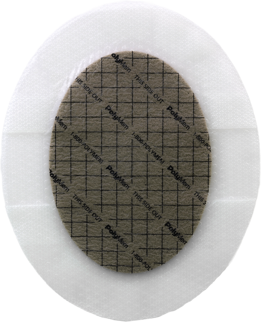 PolyMem Silverförband Silikonkant oval 16,5 x 20,9cm / 5