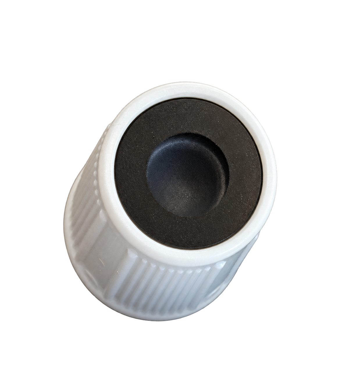 Skruvkork Vit med svart ring för 13mm Rör / 5500