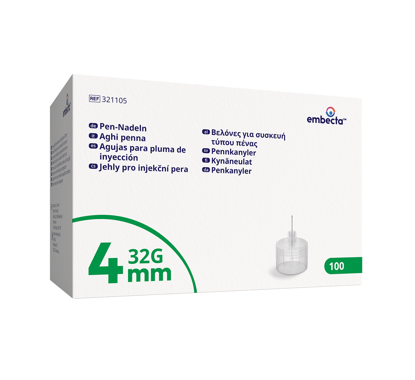 Embecta Pennkanyler 4mm 0,23mm (32G) / 100