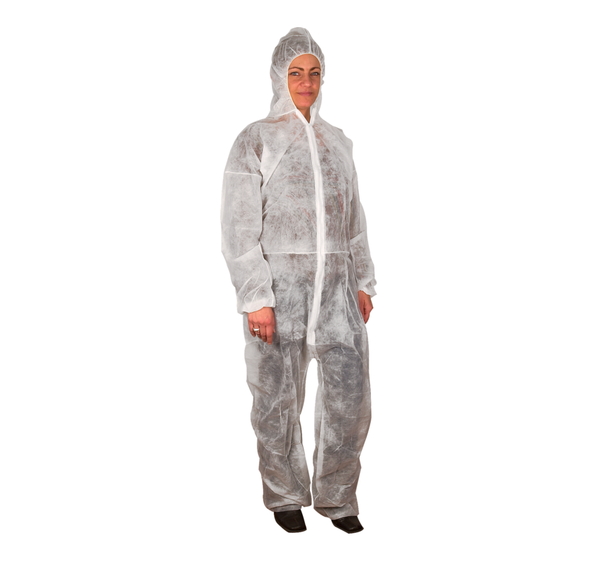 Skyddsdräkt Overall Engångs NonWoven Vit L/XL / 50