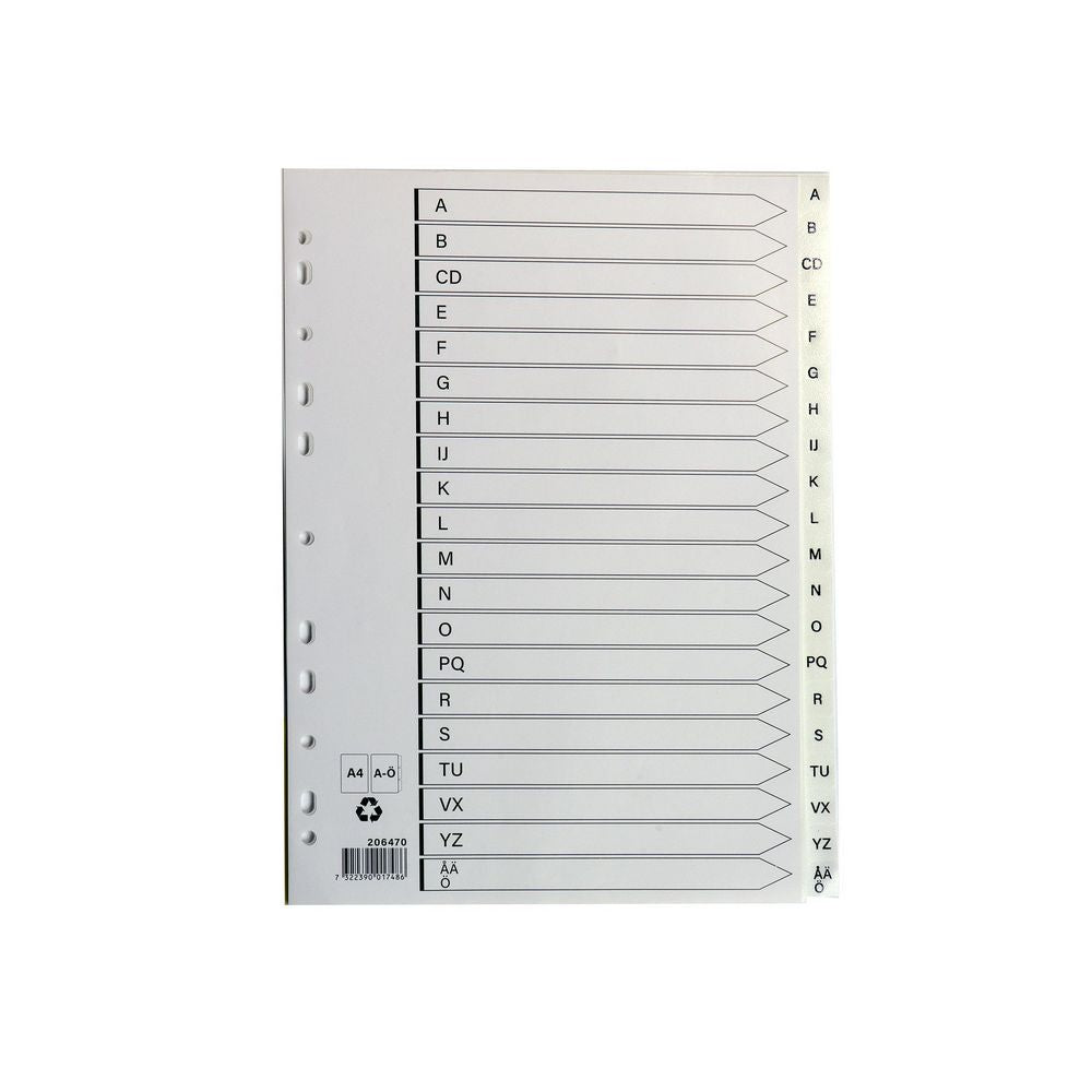 Plastregister A4 A-Ö Vit
