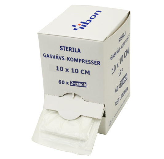 Kompress Gasväv Steril 2-pack 10 x 10cm 12-Lag / 120