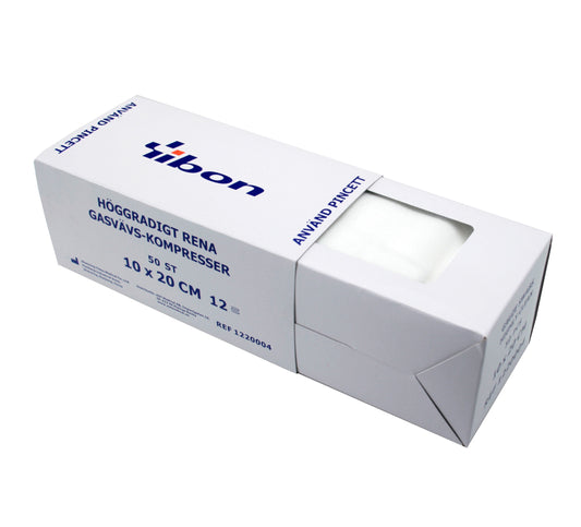Kompress Gasväv 10 x 20cm 12-Lag Dispenserbox / 50