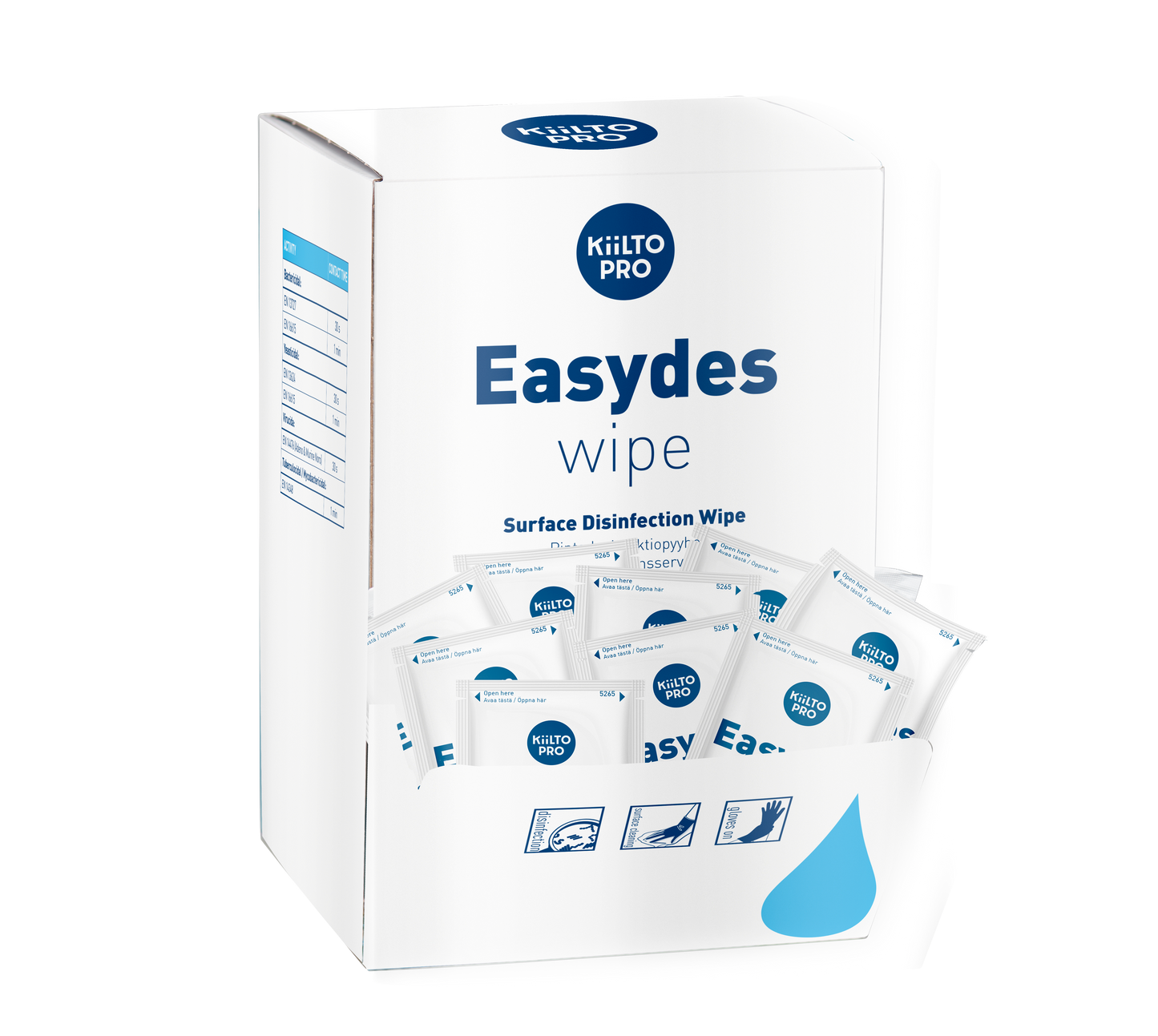 Ytdesinfektionsservett Kiilto Pro Easydes singelpack / 150