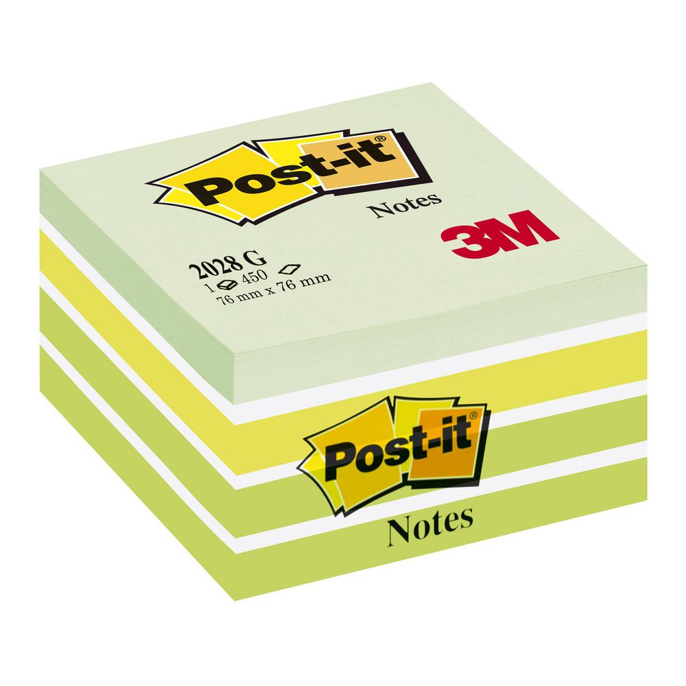 Notes Post-it Kub 76 x 76mm Grön/Vit | Bluebird Medical – Bluebird ...