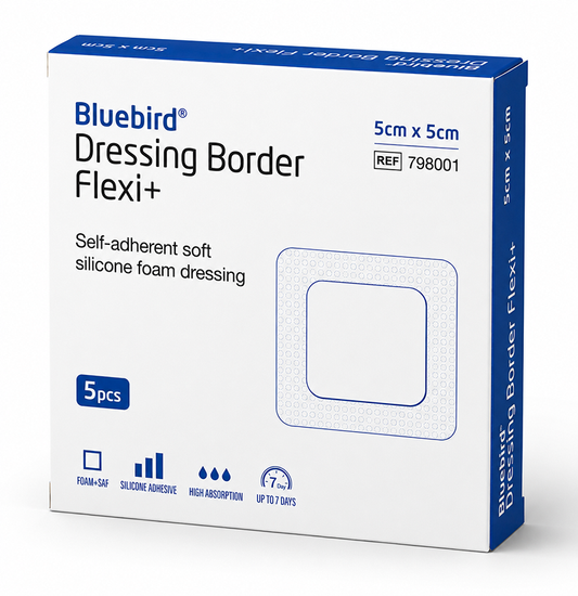 Bluebird Silicone Foam Dressing Border Flexi+ 5 x 5cm / 5