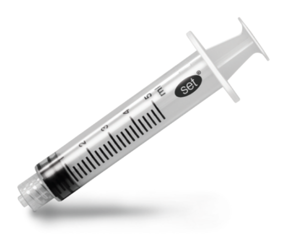 Spruta 3-komp Bluebird Set Luer-Lock/Centrerad 5ml / 100