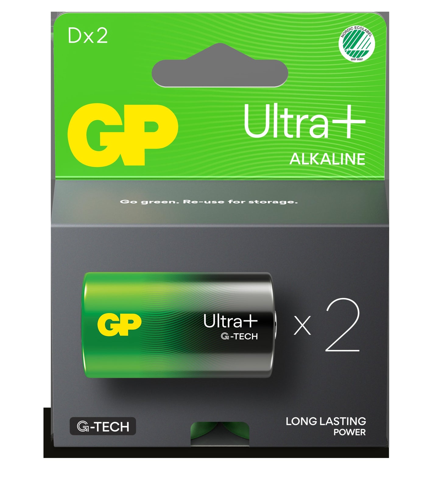 Batteri GP Ultra Plus 13AUP/LR20 D / 2