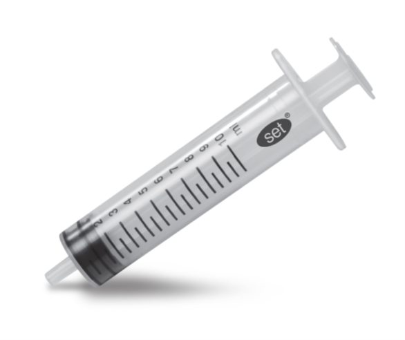 Spruta 3-komp Bluebird Set Luer/Centrerad 10ml 0,5ml Gradering / 100