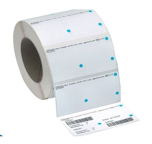 Etikett med Indikator för Ånga T-Doc 56 x 102mm Kärna 12cm / 800