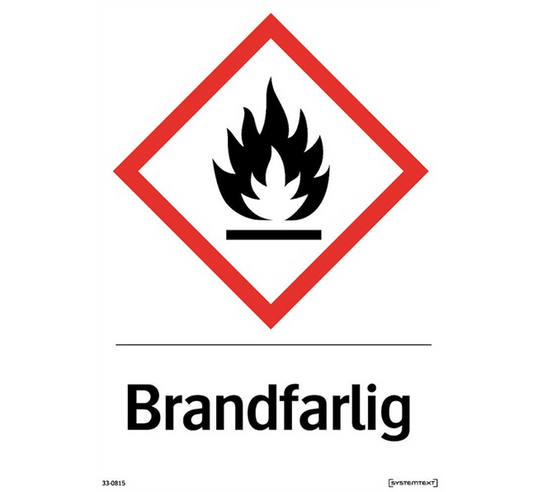 Dekal Självhäftande Brandfarlig 148 x 210mm