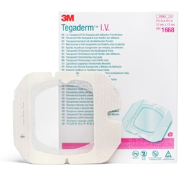 3M™ Tegaderm™ I.V. Film transparent filmförband med ej vidhäftande fönster 12 cm x 12 cm / 25