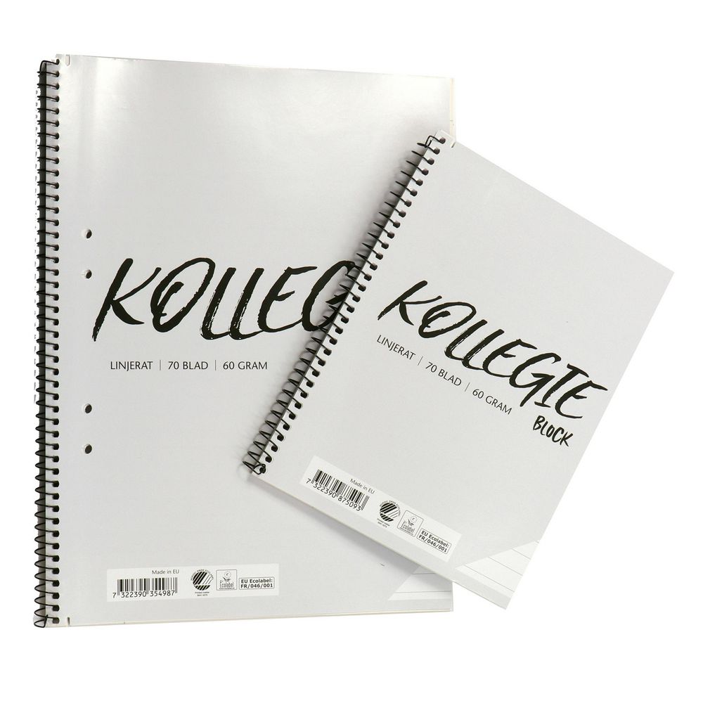 Kollegieblock A4 Linjerat 70 blad 60g