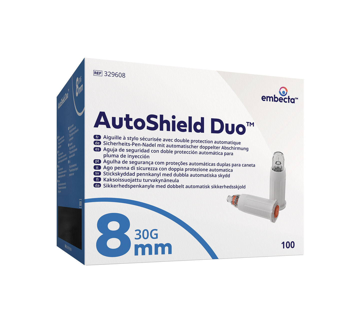 BD AutoShield Duo sikkerhetspennnål 0,3 x 8 mm / 100